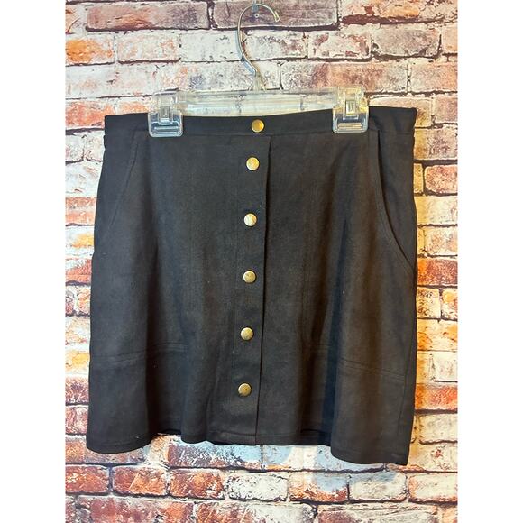 black hyfve hyfve hyfve faux suede pencil skirt women's size medium - Picture 1 of 5